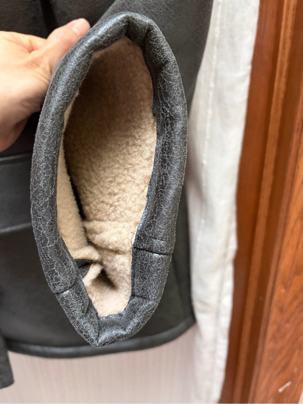 ZARA Oversized fit Faux Shearling Lined Double Breasted Faux Suede Jacket Coat - Picture 10 of 16